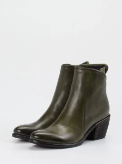 Andrea Puccini – Stiefelette aus Kalbleder in Olivgrün