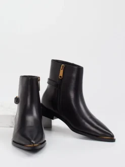 Andrea Puccini – Stiefelette aus Glattleder Schwarz