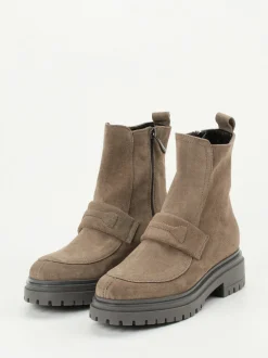 Andrea Puccini – Stiefeletten aus Veloursleder Taupe