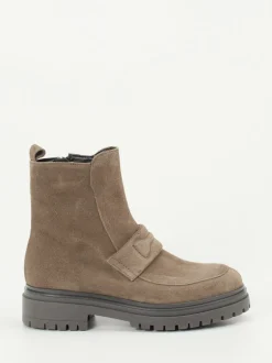 Andrea Puccini – Stiefeletten aus Veloursleder Taupe