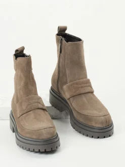 Andrea Puccini – Stiefeletten aus Veloursleder Taupe