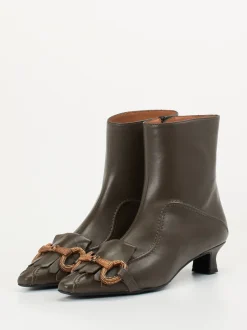 Andrea Puccini – Stiefeletten aus Lammleder olivgrün