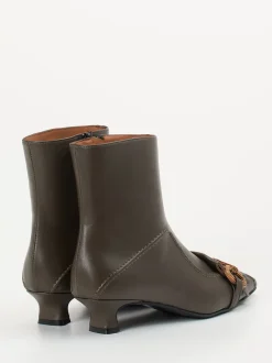 Andrea Puccini – Stiefeletten aus Lammleder olivgrün