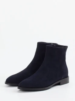 Andrea Puccini – Stiefelette aus Veloursleder dunkelblau