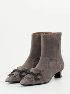 Andrea Puccini – Stiefelette aus Veloursleder taupegrau