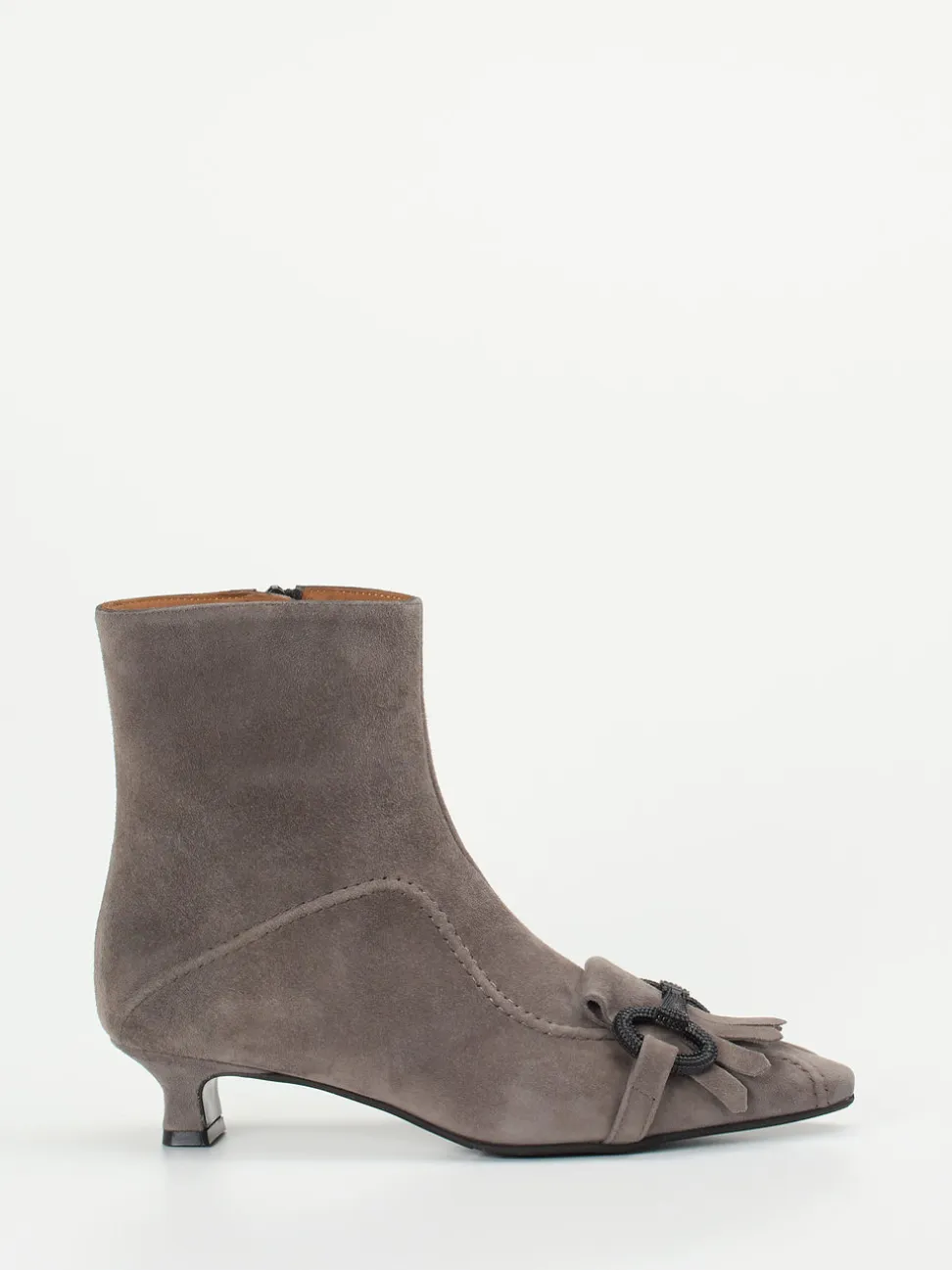 Andrea Puccini – Stiefelette aus Veloursleder taupegrau