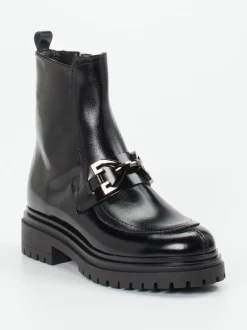 Andrea Puccini – Stiefelette aus Hochglanzleder schwarz