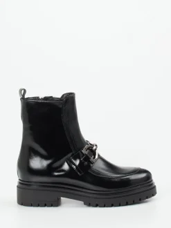Andrea Puccini – Stiefelette aus Hochglanzleder schwarz