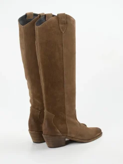 Andrea Puccini – Western-Boots aus Veloursleder Braun