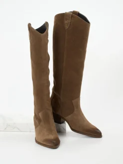 Andrea Puccini – Western-Boots aus Veloursleder Braun