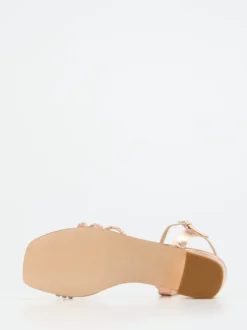 Andrea Sabatini – Abendsandale aus Metallicleder Roségold