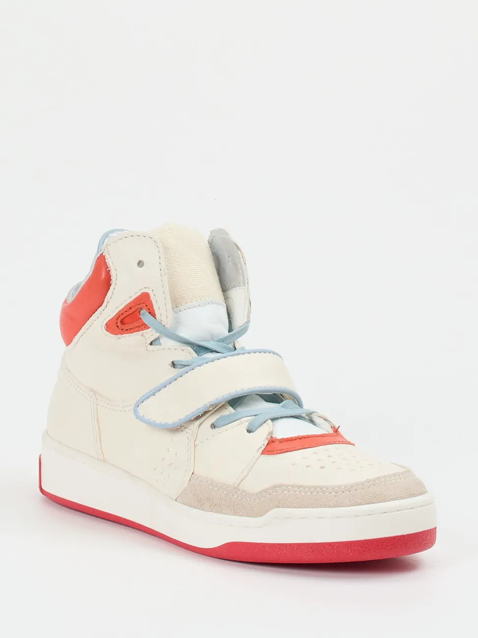 Andrea Sabatini – High-Top Sneaker aus Kalbleder cremeweiß