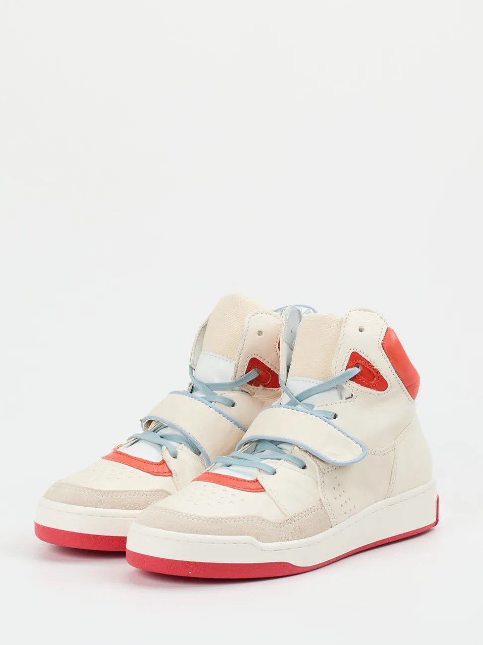 Andrea Sabatini – High-Top Sneaker aus Kalbleder cremeweiß
