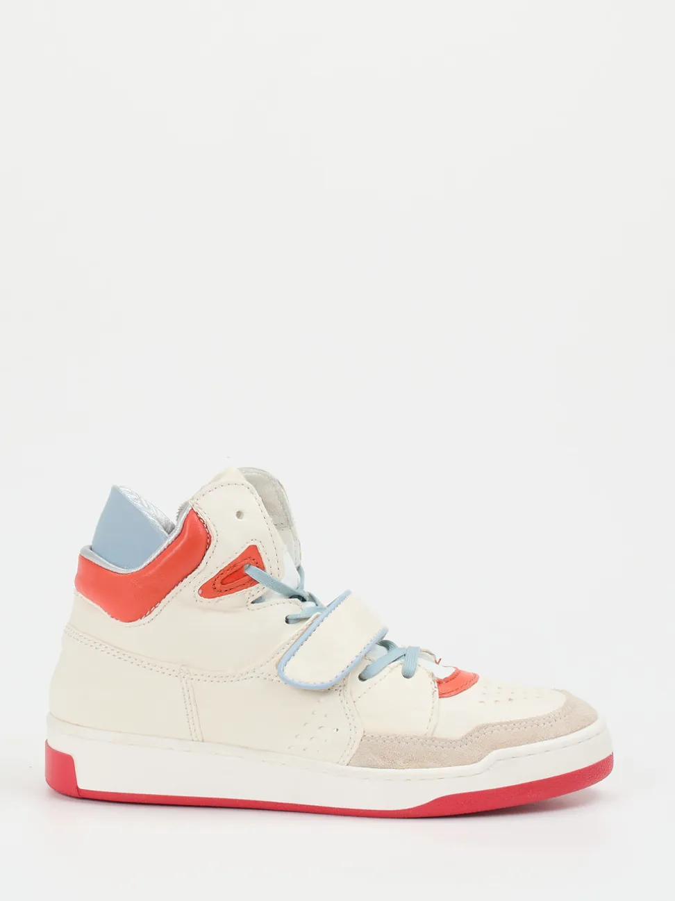 Andrea Sabatini – High-Top Sneaker aus Kalbleder cremeweiß