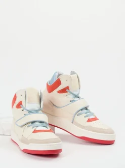 Andrea Sabatini – High-Top Sneaker aus Kalbleder cremeweiß