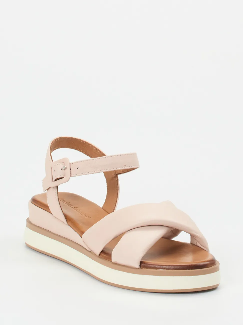Andrea Sabatini – Keilsandalette aus Kalbleder rosé