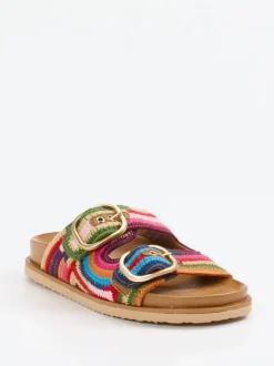 Andrea Sabatini – Pantolette aus gehäkeltem Textil multicolor