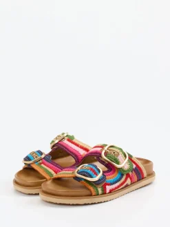 Andrea Sabatini – Pantolette aus gehäkeltem Textil multicolor