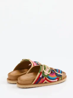 Andrea Sabatini – Pantolette aus gehäkeltem Textil multicolor
