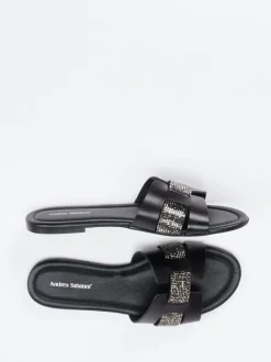 Andrea Sabatini – Pantolette aus Kalbleder mit Strass