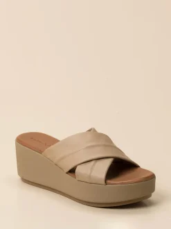 Andrea Sabatini – Plateau-Pantolette aus Kalbleder Beige