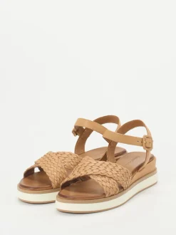 Andrea Sabatini – Plateausandalen aus Flechtleder braun