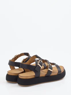 Andrea Sabatini – Plateau-Sandalen aus Kalbleder Schwarz