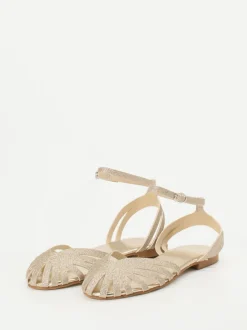 Andrea Sabatini – Riemchensandalen aus Metallicleder gold