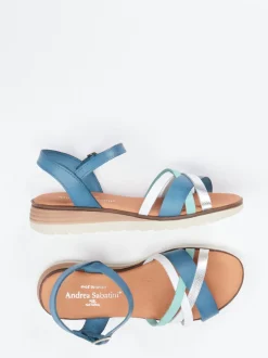 Andrea Sabatini – Riemchensandale aus Glattleder multicolor