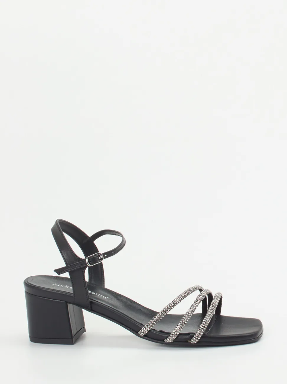 Andrea Sabatini – Sandalette aus Metallicleder Schwarz