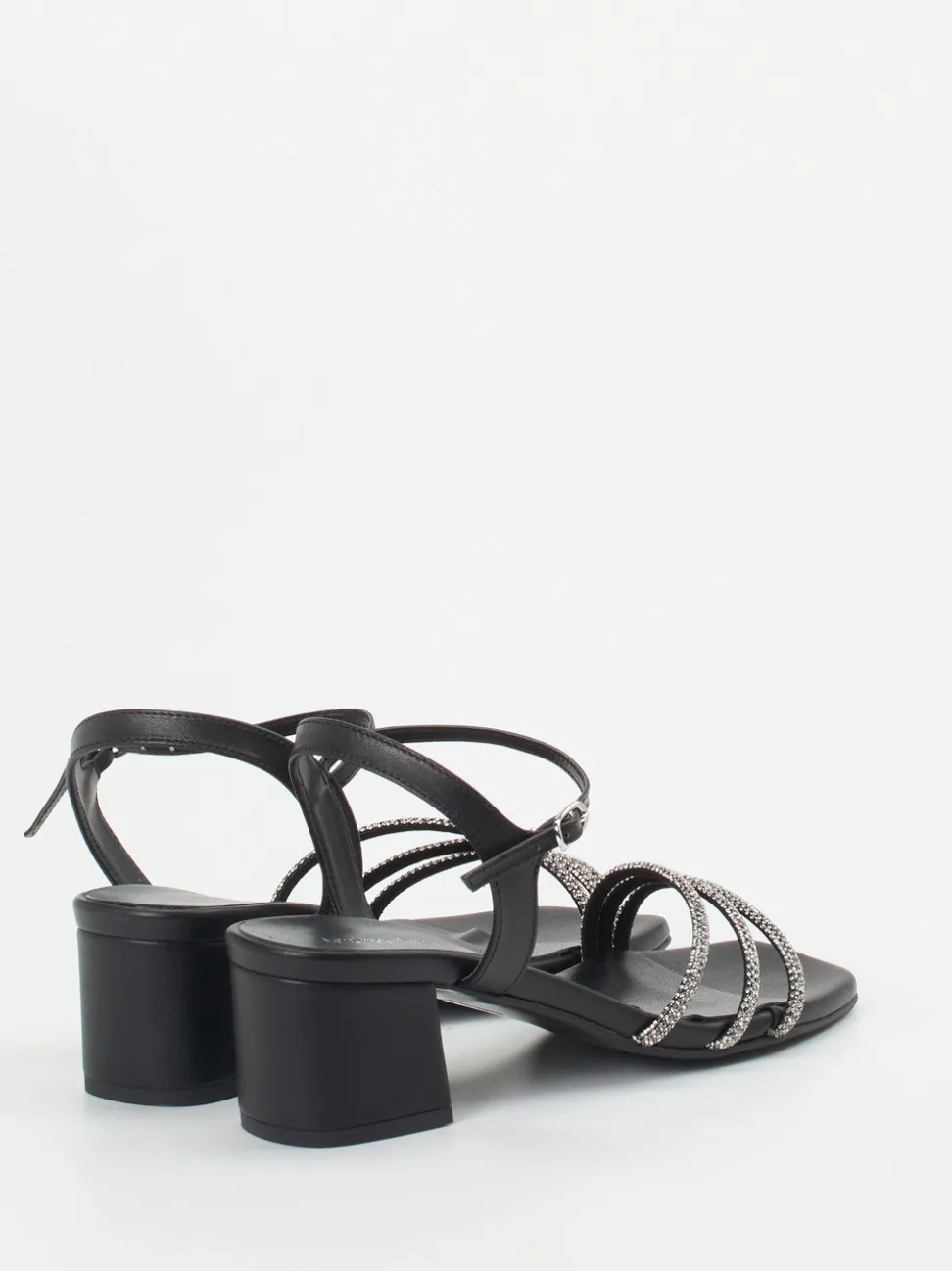 Andrea Sabatini – Sandalette aus Metallicleder Schwarz