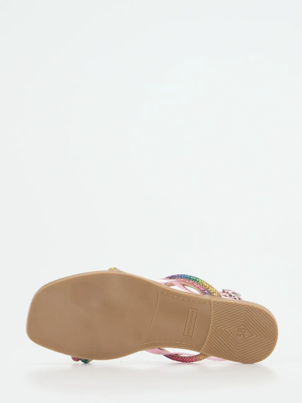 Andrea Sabatini – Zehentrenner-Sandale aus Metallicleder multicolor