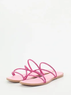Andrea Sabatini – Zehentrenner aus Metallicleder pink
