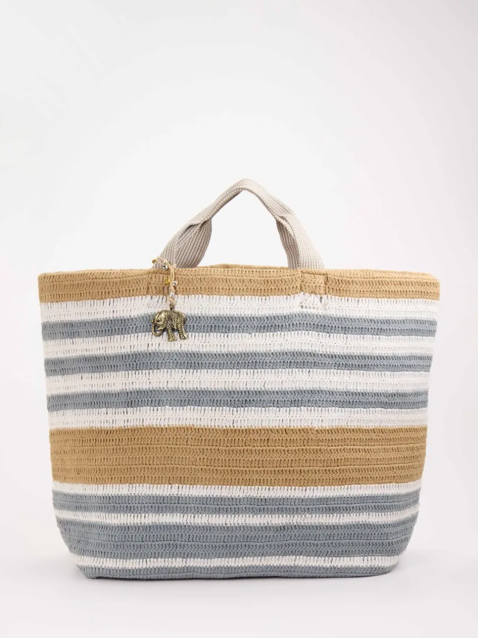 ANOKHI – Shopper aus Textil im Streifen-Design