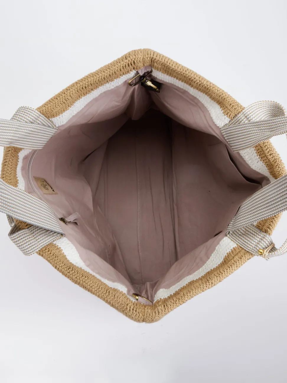 ANOKHI – Shopper aus Textil im Streifen-Design