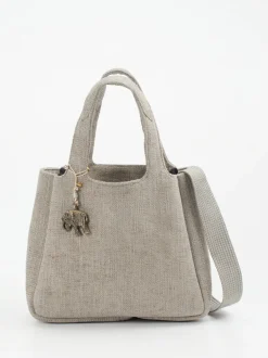 ANOKHI – Shopper aus Textil in Steingrau