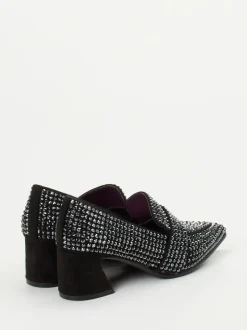 Apepazza – Loafer-Pumps aus Metallicleder Schwarz