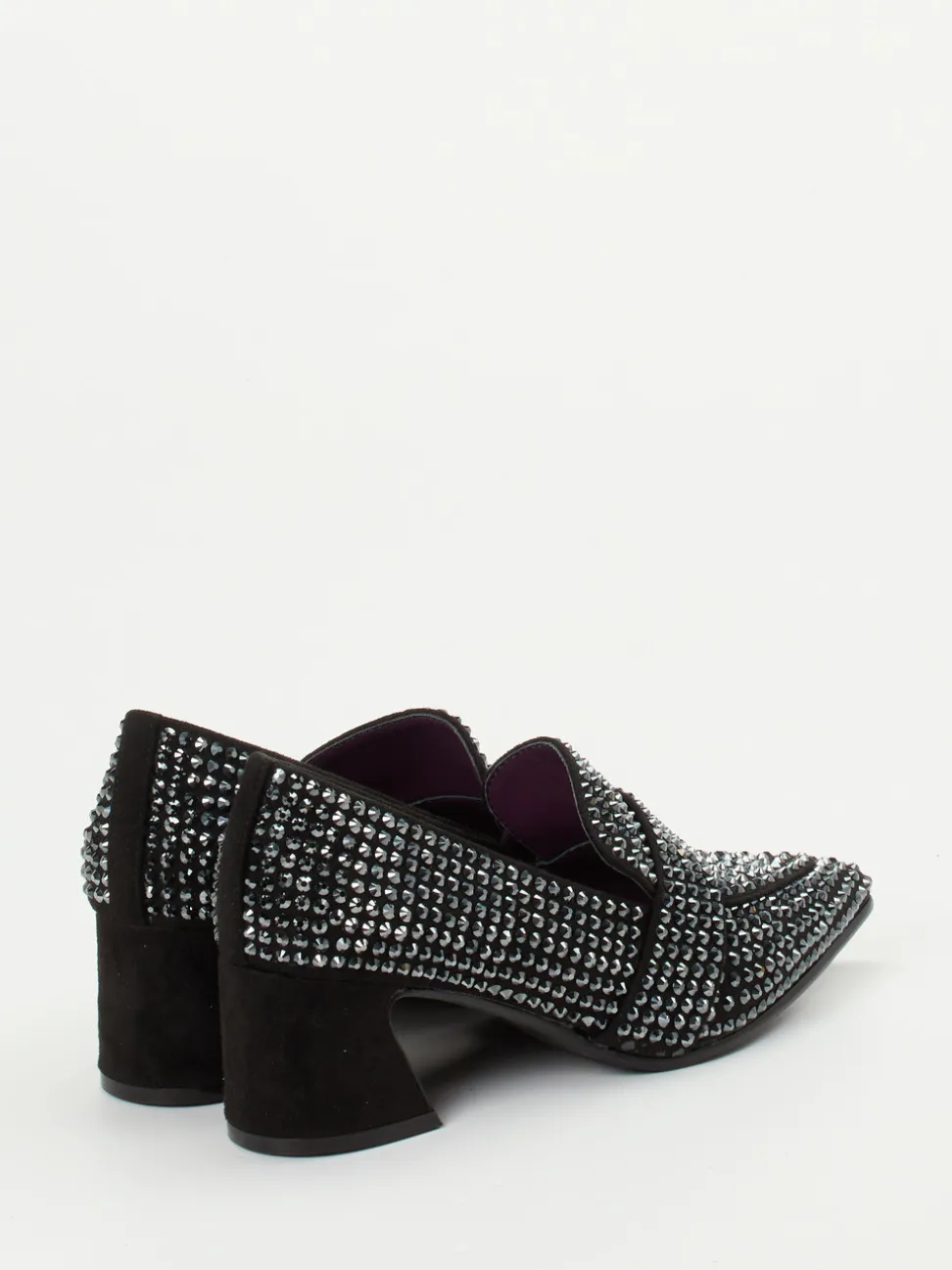 Apepazza – Loafer-Pumps aus Metallicleder Schwarz