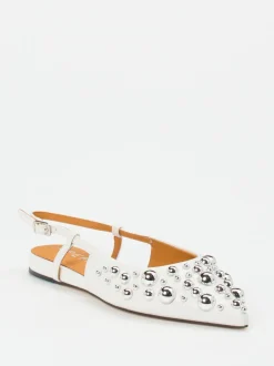 Apepazza – Slingpumps aus Glattleder Weiß