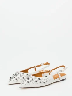 Apepazza – Slingpumps aus Glattleder Weiß
