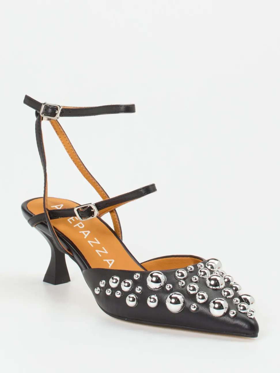 Apepazza – Slingpumps aus Leder Schwarz Glam-Akzent
