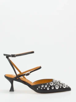 Apepazza – Slingpumps aus Leder Schwarz Glam-Akzent