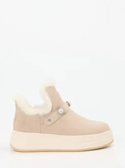 Apepazza – Stiefeletten aus Veloursleder beige