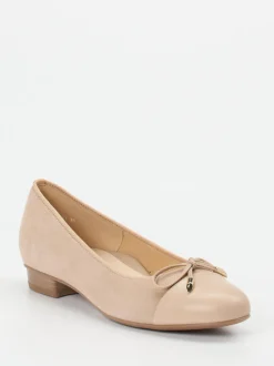 Ara – Ballerinas aus Metallicleder beige glänzend