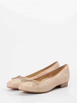 Ara – Ballerinas aus Metallicleder beige glänzend