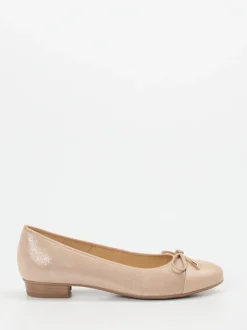 Ara – Ballerinas aus Metallicleder beige glänzend