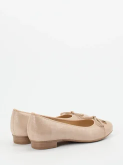 Ara – Ballerinas aus Metallicleder beige glänzend