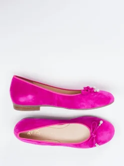 Ara – Ballerinas aus Veloursleder in Pink