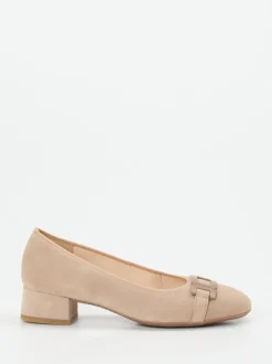 Ara – Blockabsatz-Pumps aus Veloursleder beige