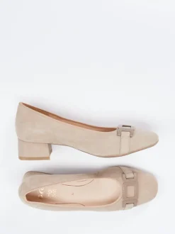 Ara – Blockabsatz-Pumps aus Veloursleder beige